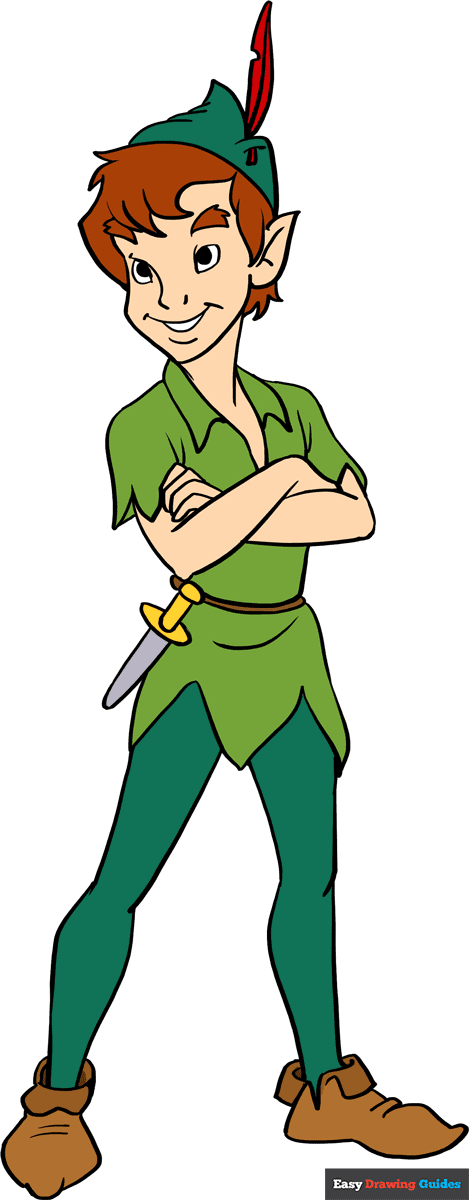 Peter Pan Step by Step Drawing