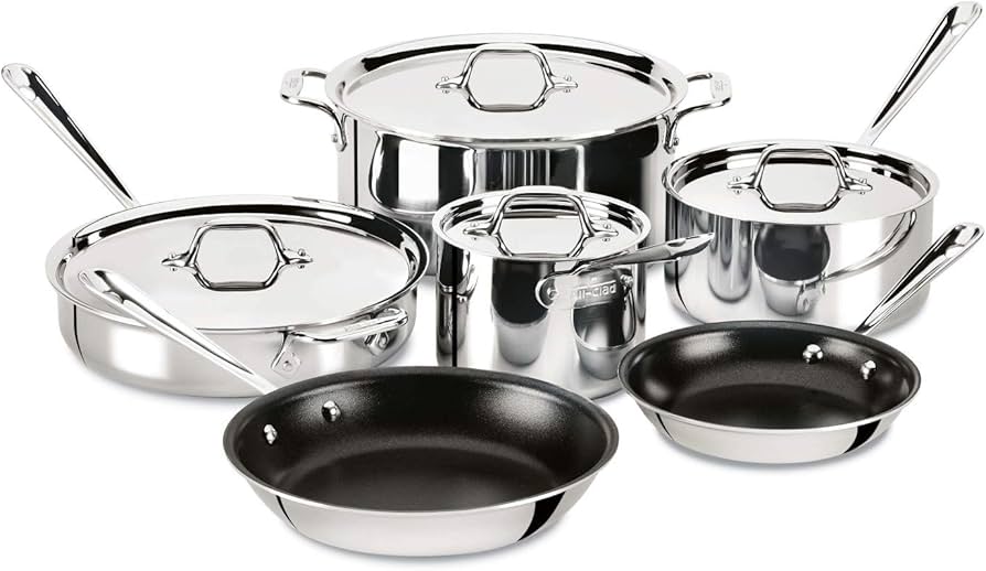 All-Clad D3 Stainless Steel Non-Stick 10-Piece Cookware Set With Bonus + Reviews
