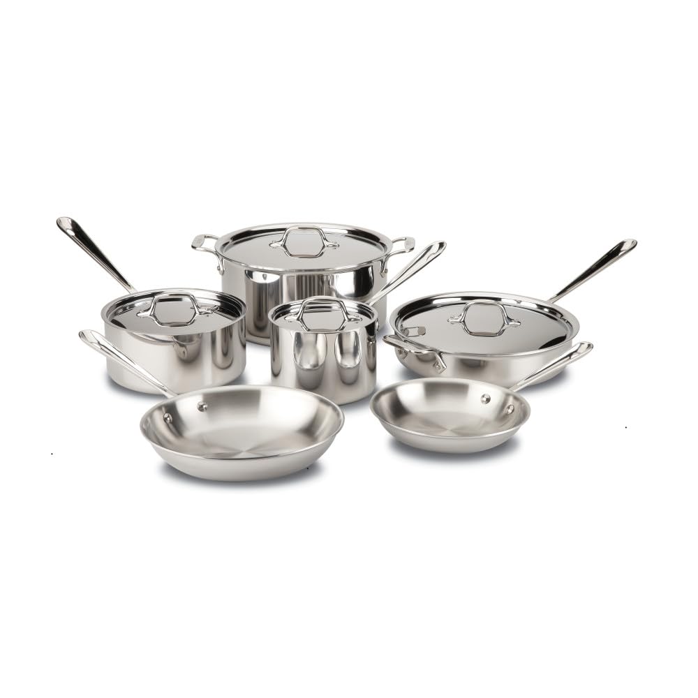 All-Clad Three-Ply Stainless Steel 10-Piece Cookware Set