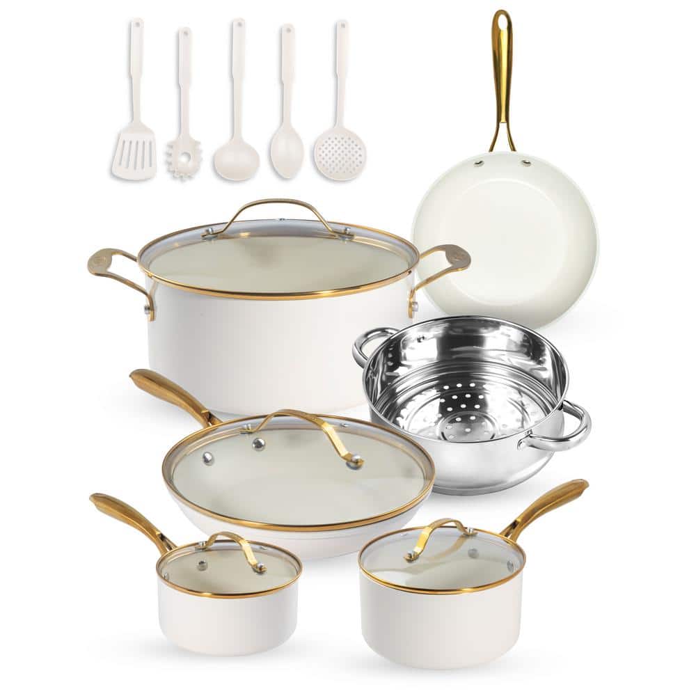 Cream And Gold Cookware Set