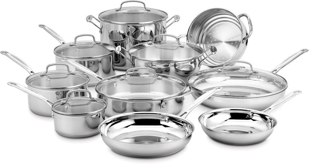 Cuisinart 77-17N 17-Piece Chef’s Classic Stainless Steel Cookware Set