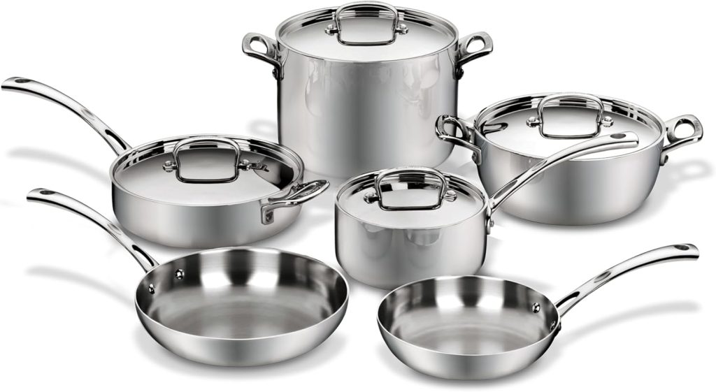 Cuisinart TPS-10 10-Piece Classic Tri-ply Stainless Steel Cookware Set