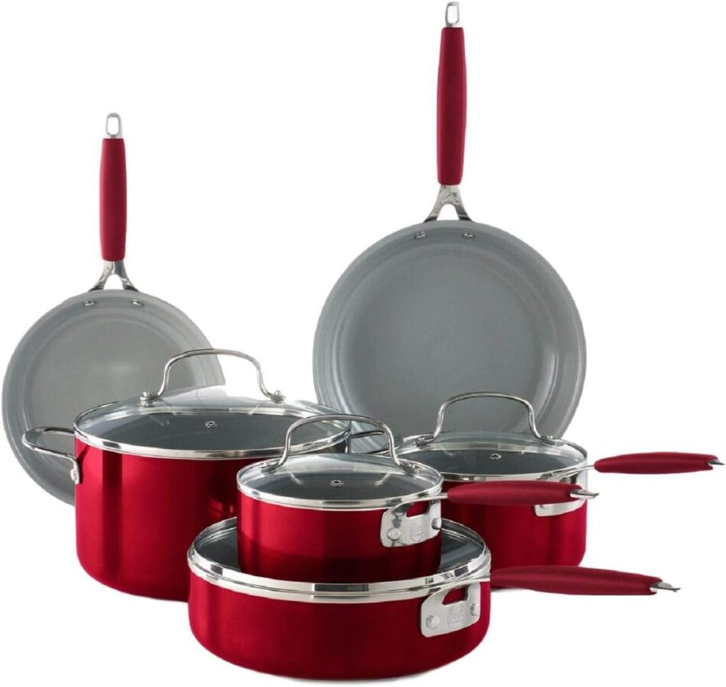 Food Network 10-Pc. Textured Titanium Nonstick Cookware Set 