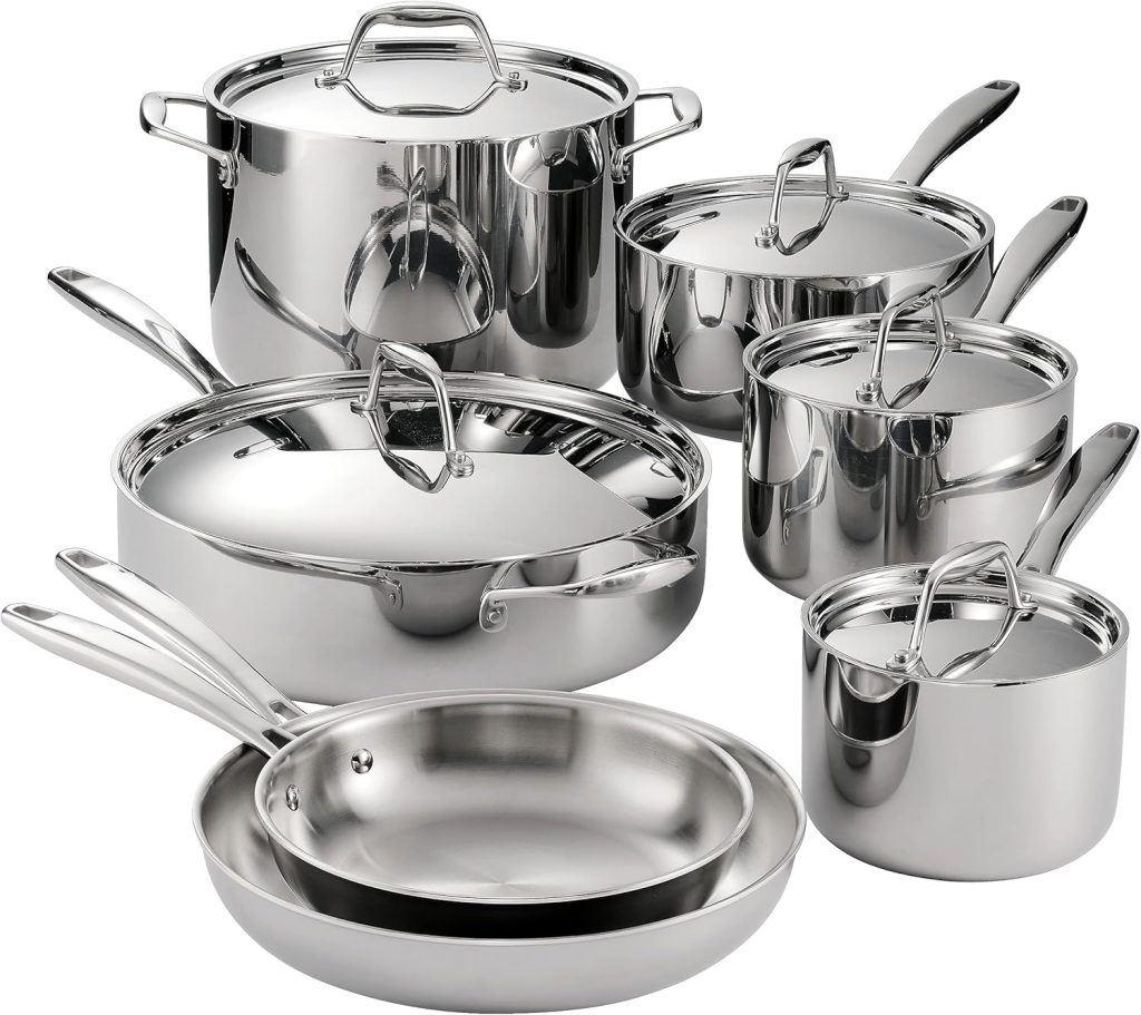 Tramontina 12-Piece Tri-Ply Clad Stainless Steel Cookware Set