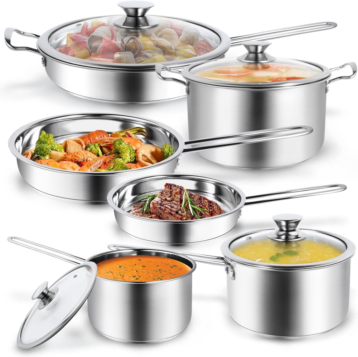 Aufranc 10-Piece Pots and Pans Set Stainless Steel Cookware Review!