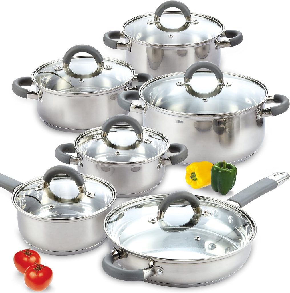 Cook N Home Basics Nonstick Cookware Set, 15-Piece