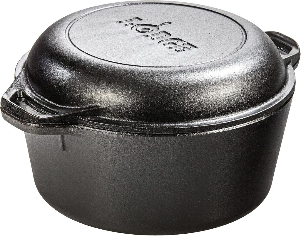 Lodge Cast-Iron Dutch Oven with Dual Handles, 5-Quart