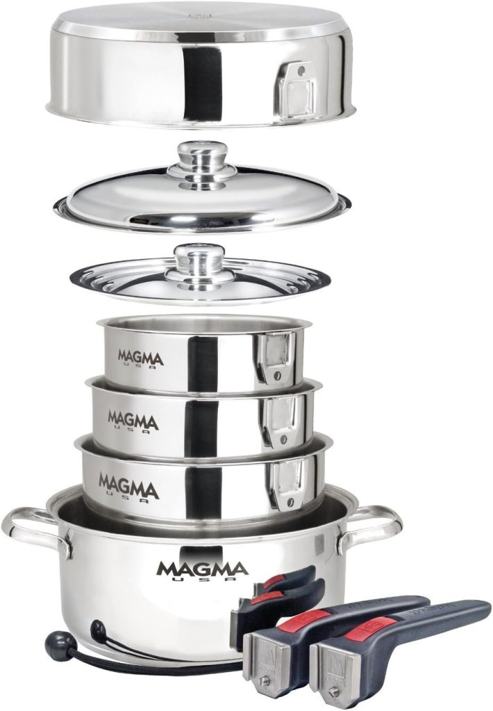 Magma Products A10-360L 10-Piece Gourmet Nesting Stainless Steel Cookware Set