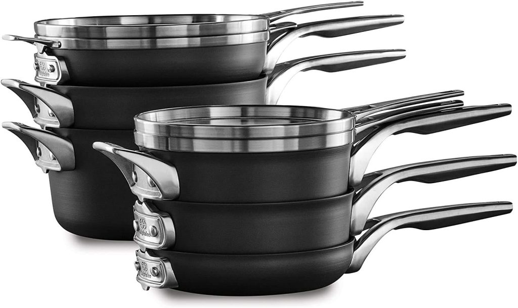 Calphalon Premier Space-Saving Hard-Anodized Nonstick Cookware with Removable Handle