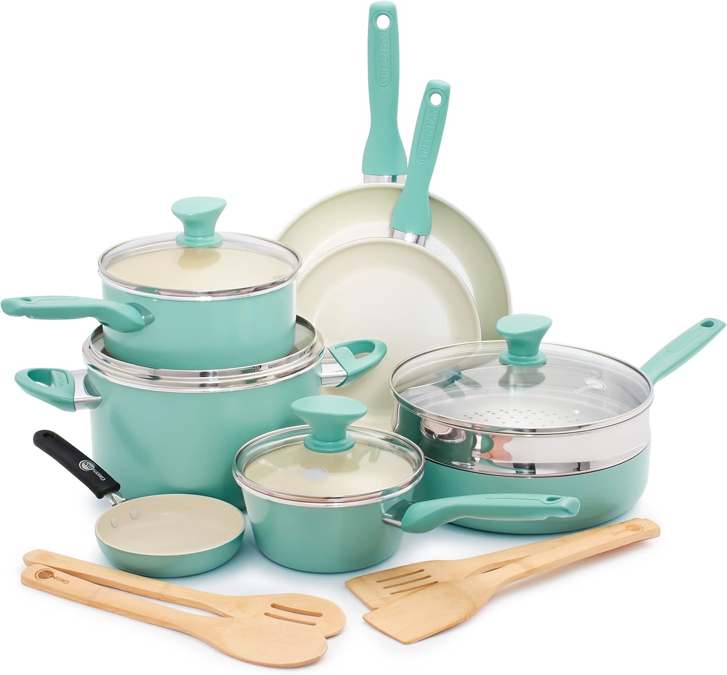 GreenPan Rio Healthy Ceramic Nonstick 16 Piece Cookware Pots and Pans Set Review!
