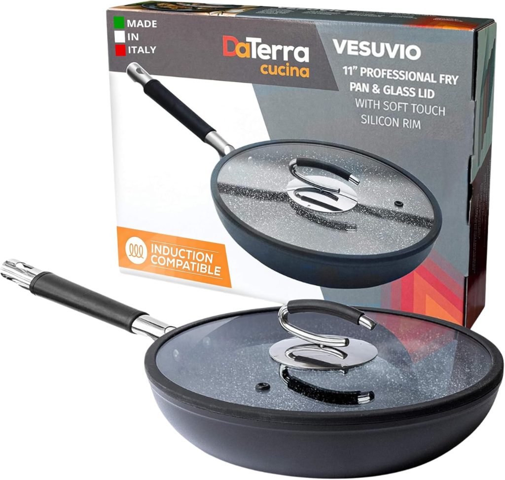 Vesuvio Ceramic Coated Nonstick Cookware Set with Detachable Handle