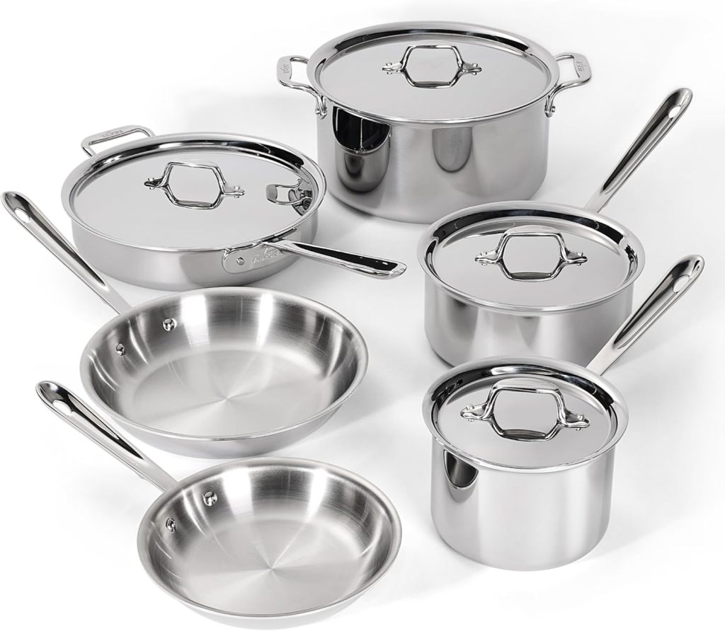 All-Clad D3 Stainless Steel Cookware Set (10-Piece)