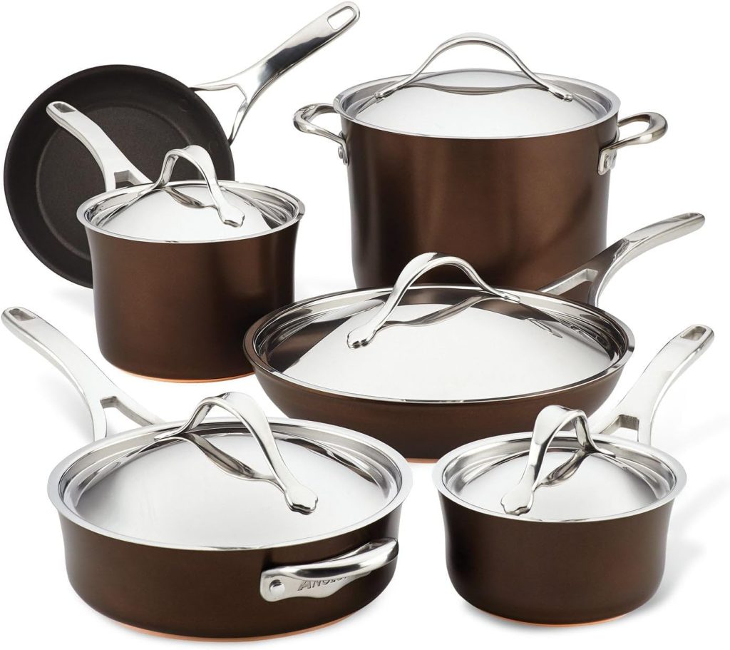 Anolon Nouvelle Copper Stainless Steel 11-Piece Set