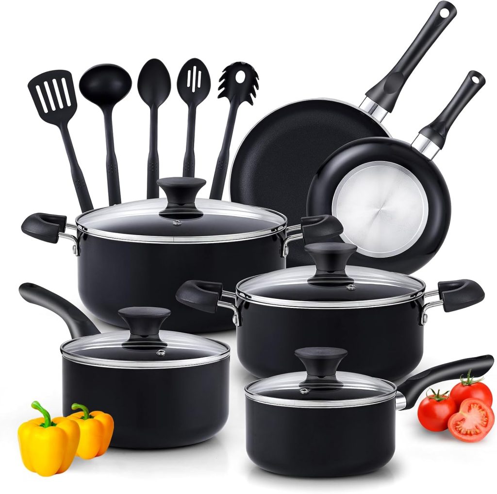  Cook N Home 15-Piece Nonstick Cookware Set