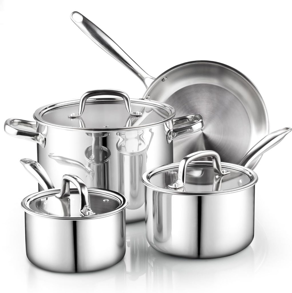 Cook N Home 15-Piece Stainless Steel Cookware Set