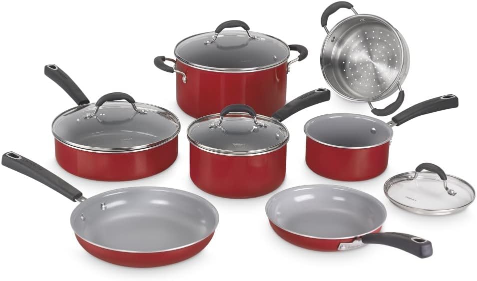 Cuisinart Advantage Ceramica XT Nonstick 11-Piece Cookware Set (Rose)