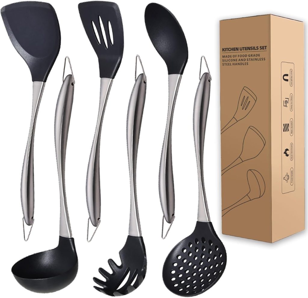 Gorilla Grip Silicone Cooking Utensils Set, 6 Piece
