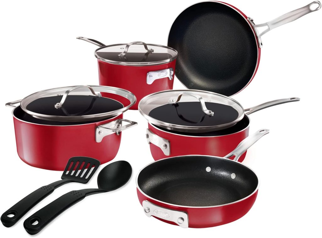 Gotham Steel 10-Piece Nonstick Frying Pan and Cookware Set