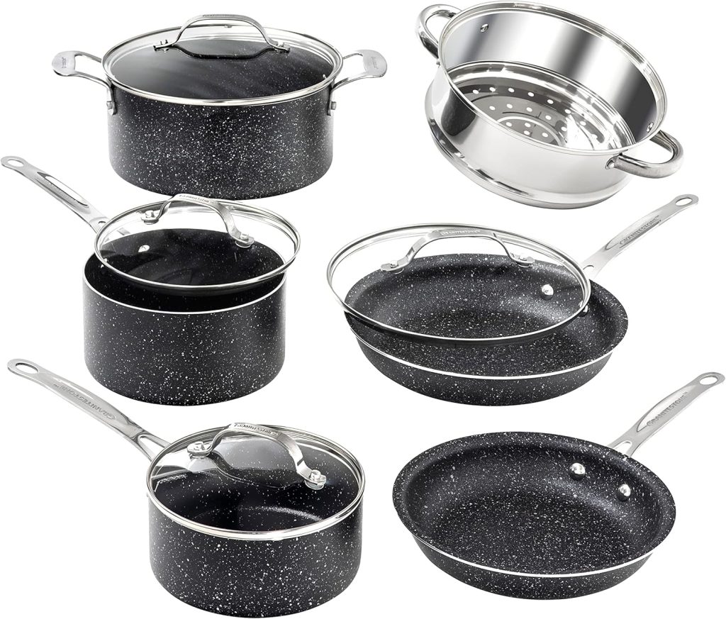 Granite Stone Diamond Nonstick Cookware Set, 10-Piece