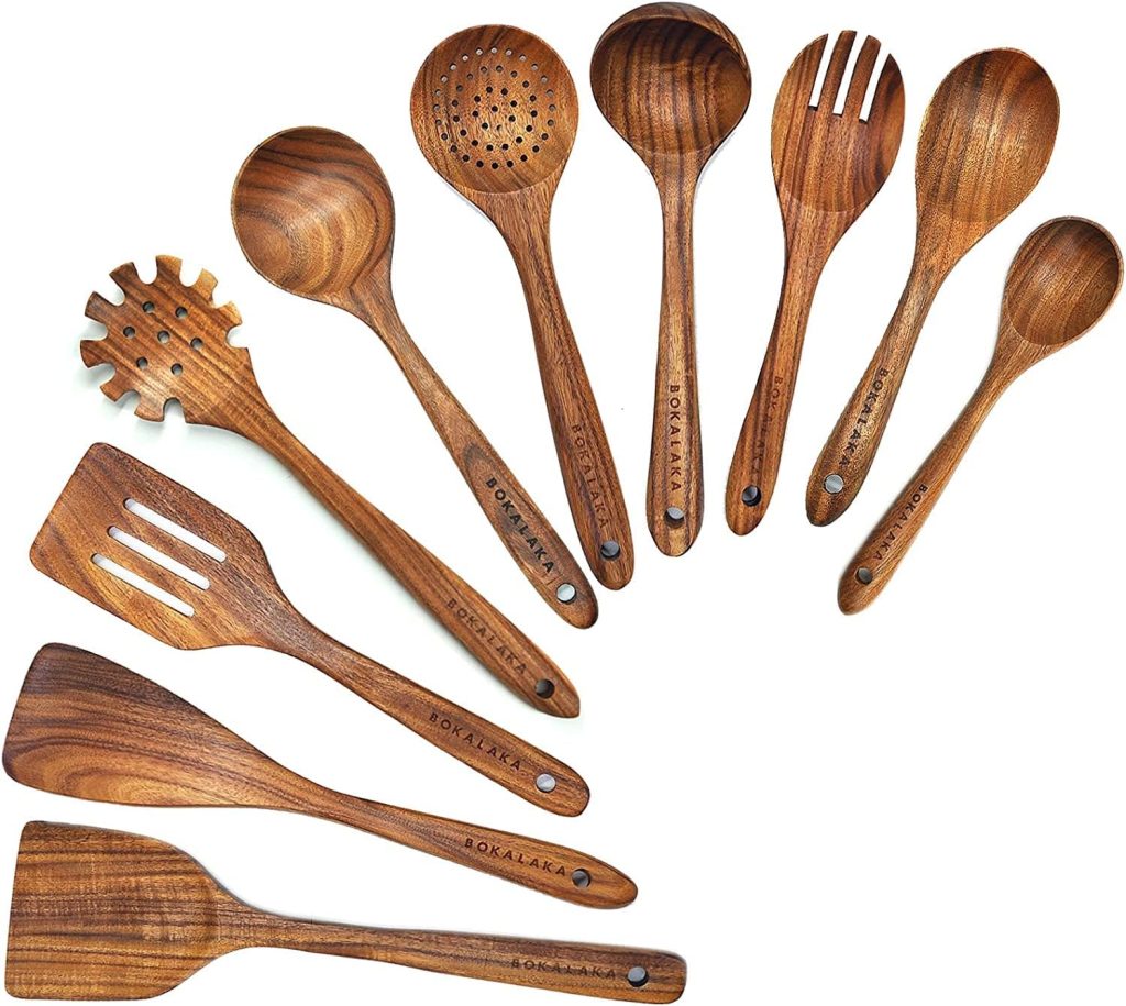 M KITCHEN WORLD Wooden Cooking Utensils Set