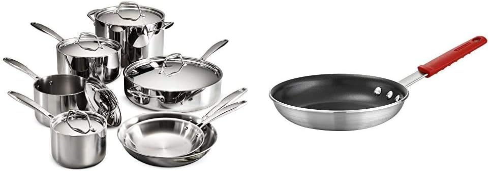 Tramontina Gourmet Tri-Ply Clad 12-Piece Stainless Steel Induction-Ready Cookware Set