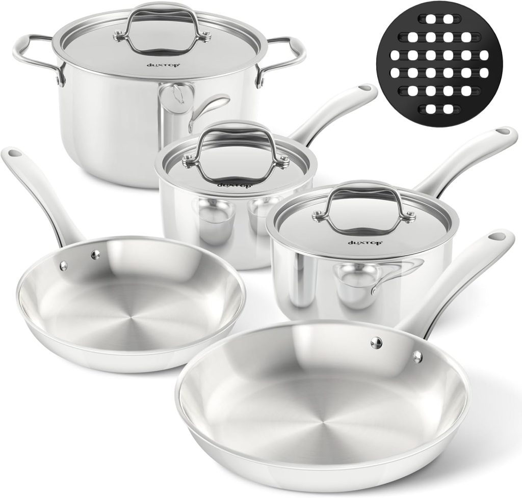 Duxtop Whole-Clad Tri-Ply Stainless Steel Induction Ready Premium Cookware Set