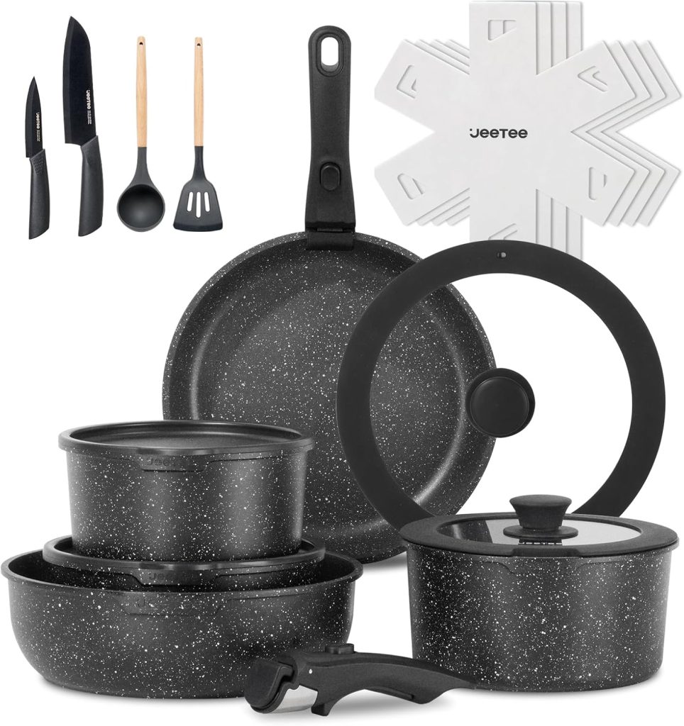 JEETEE Pots and Pans Set Non Stick 19pcs Review