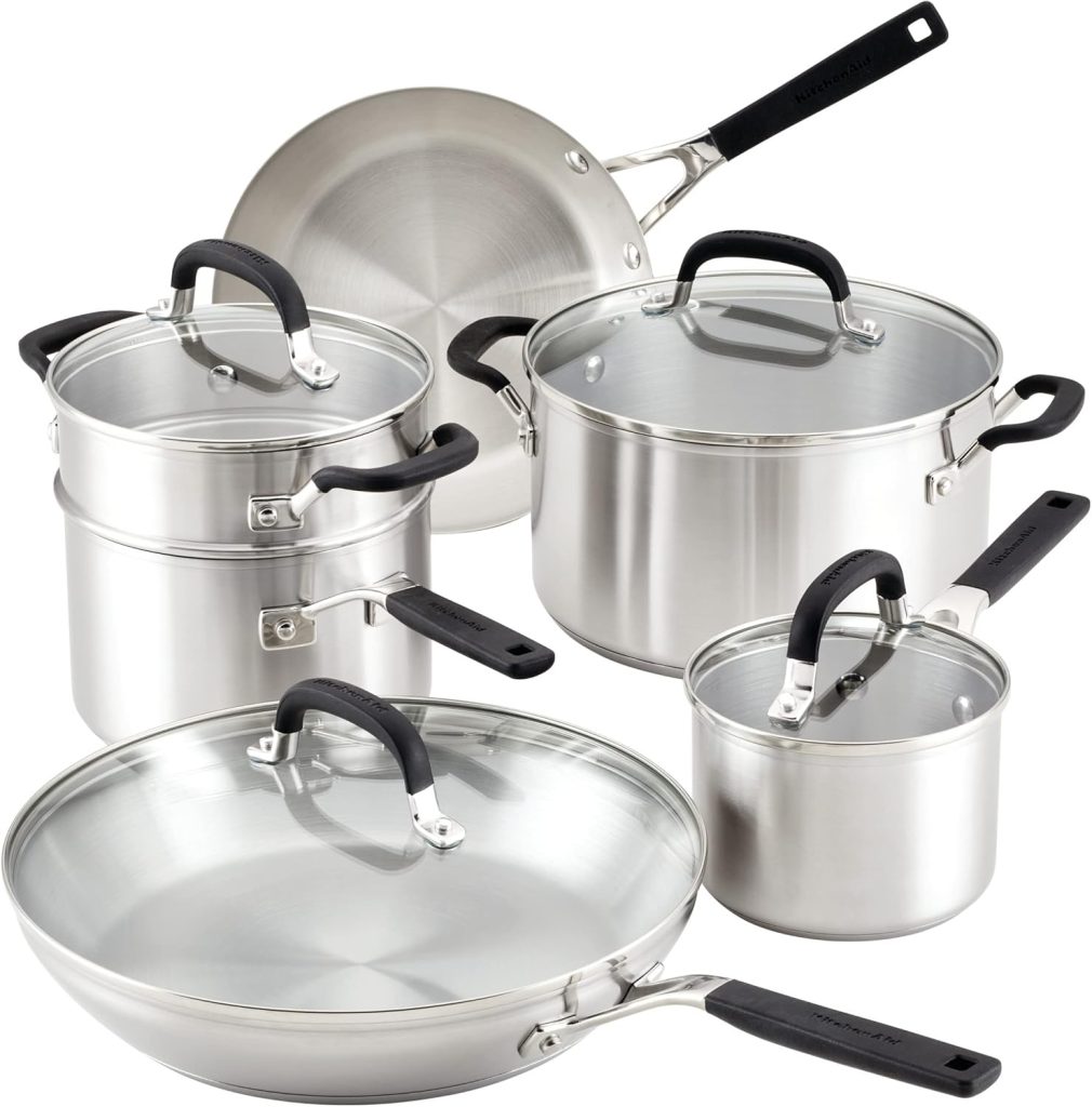KitchenAid Tri-Ply Stainless Steel Cookware Set