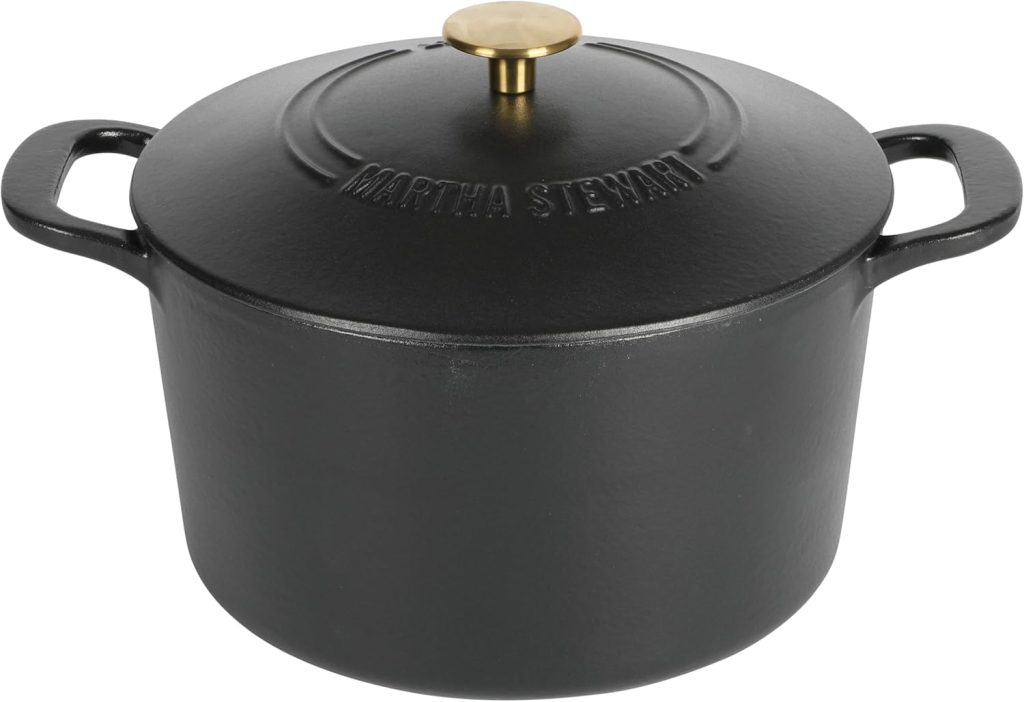 Martha Stewart Enameled Cast Iron Round Dutch Oven, 6 Quart
