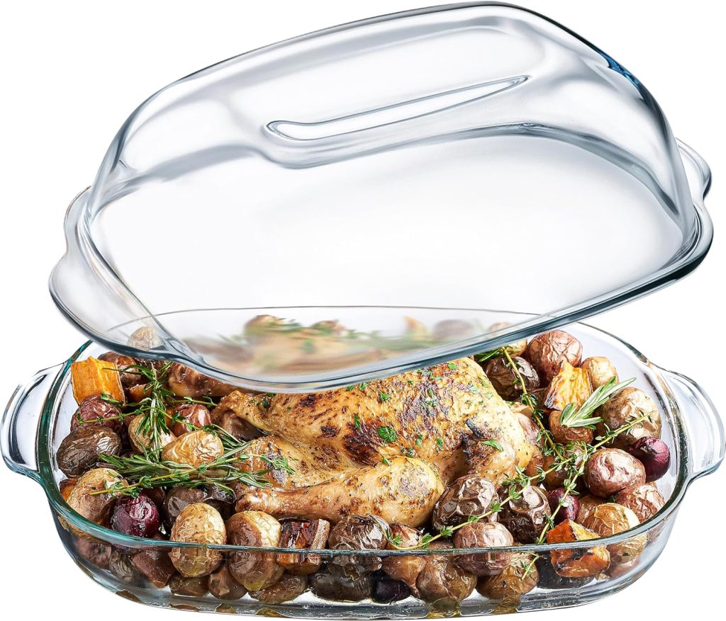 Simax Clear Glass Roasting Pan with Lid