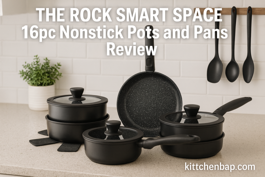 THE ROCK SMART SPACE 16pc Nonstick Pots and Pans Set Review