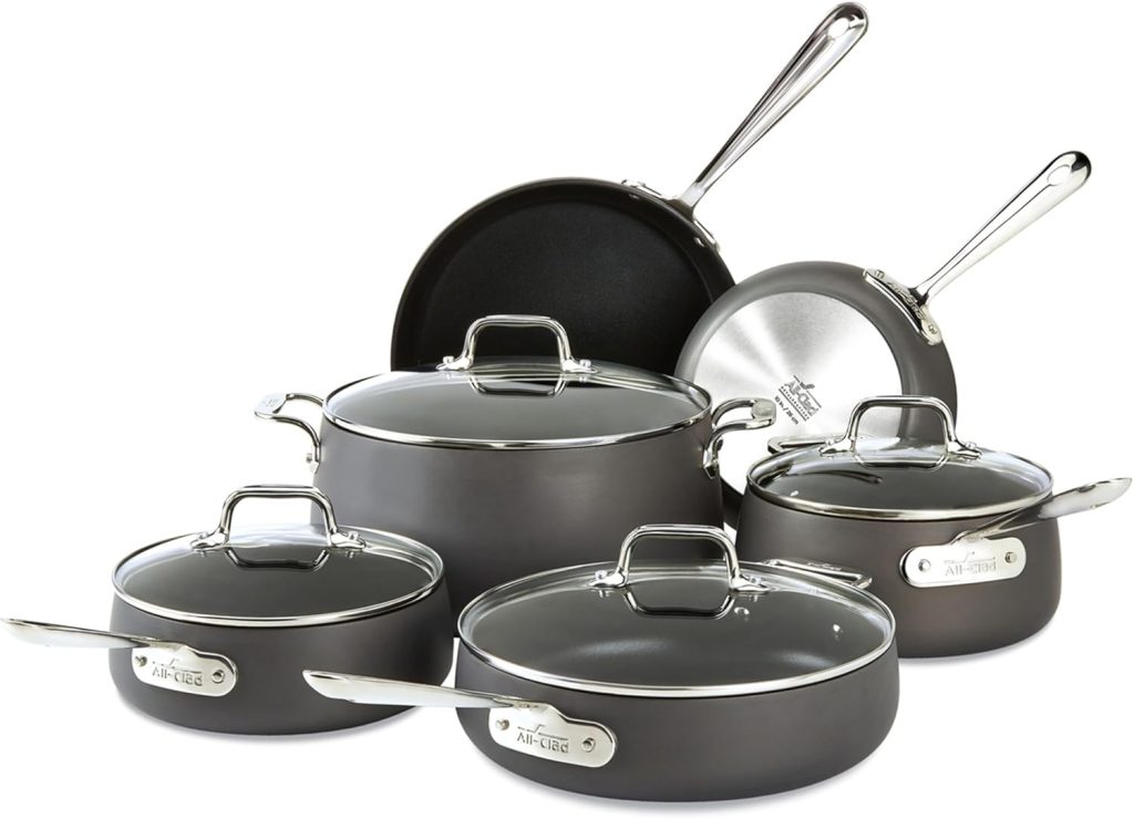 All-Clad HA1 Hard Anodized Nonstick Induction Cookware Set, 10 Piece