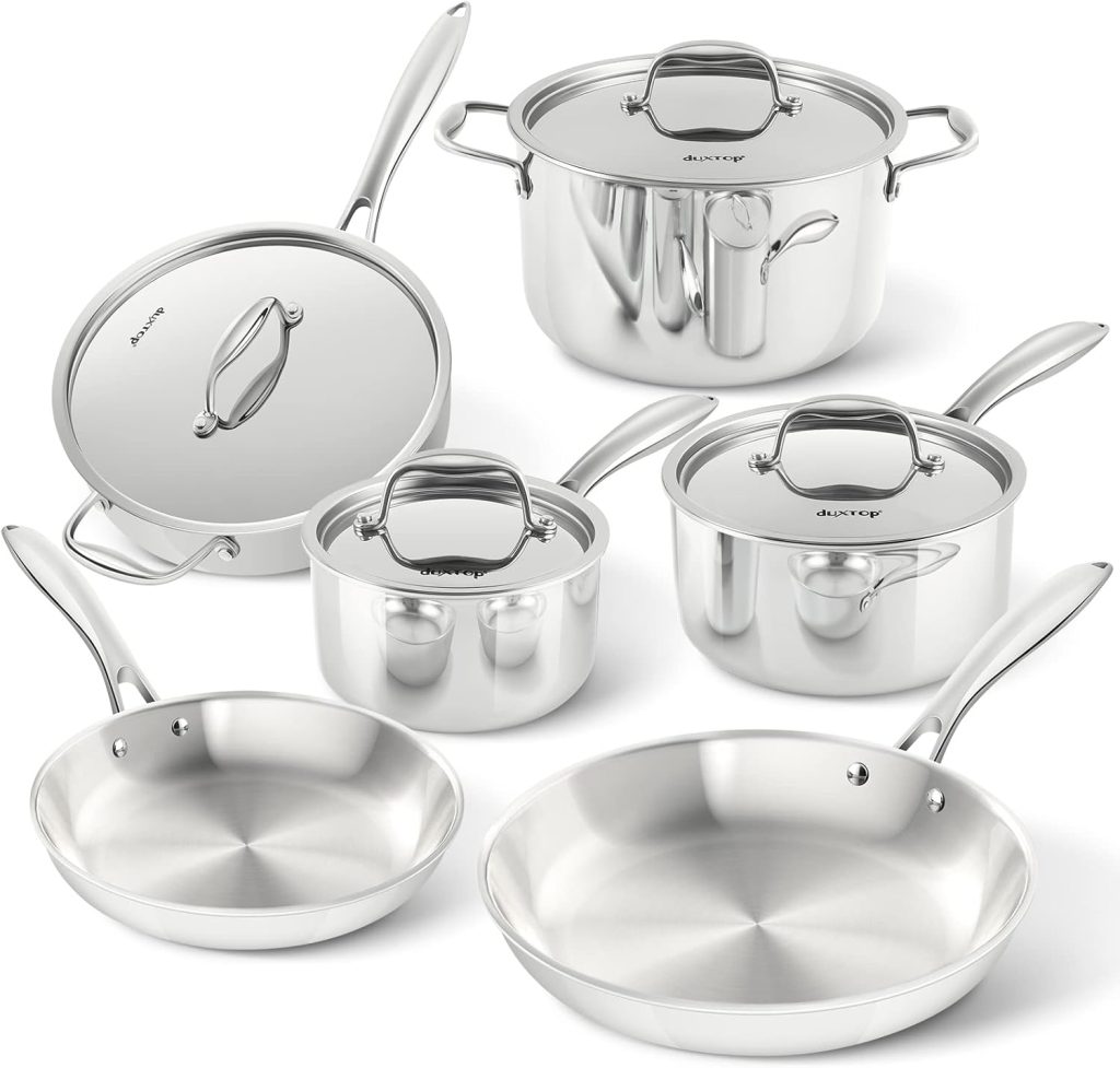 Duxtop Whole-Clad Tri-Ply Stainless Steel Induction Ready Premium Cookware Set