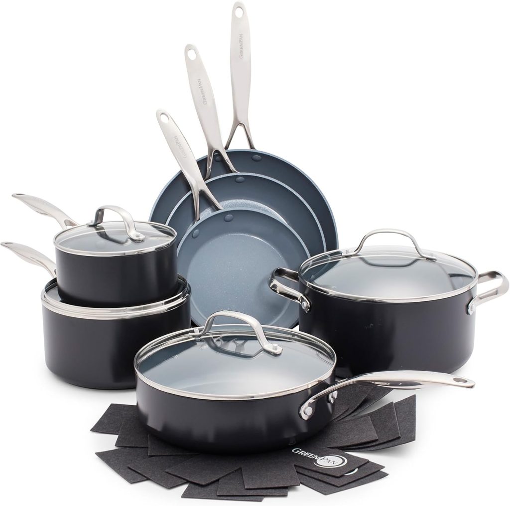 GreenPan Valencia Pro Hard Anodized Healthy Ceramic Nonstick 11-Piece Cookware Set