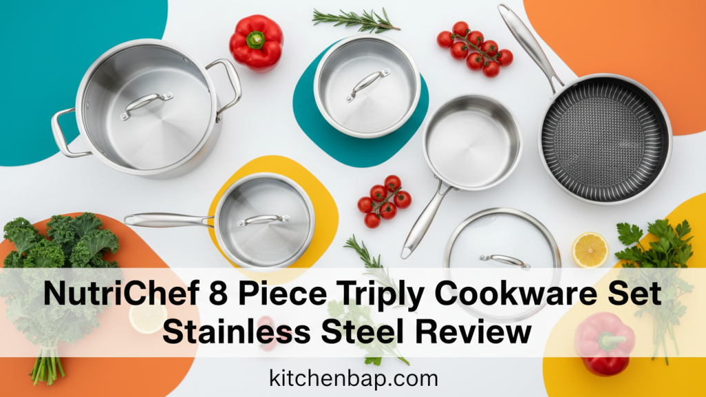 NutriChef 8-Piece Triply Cookware Set Stainless Steel Review