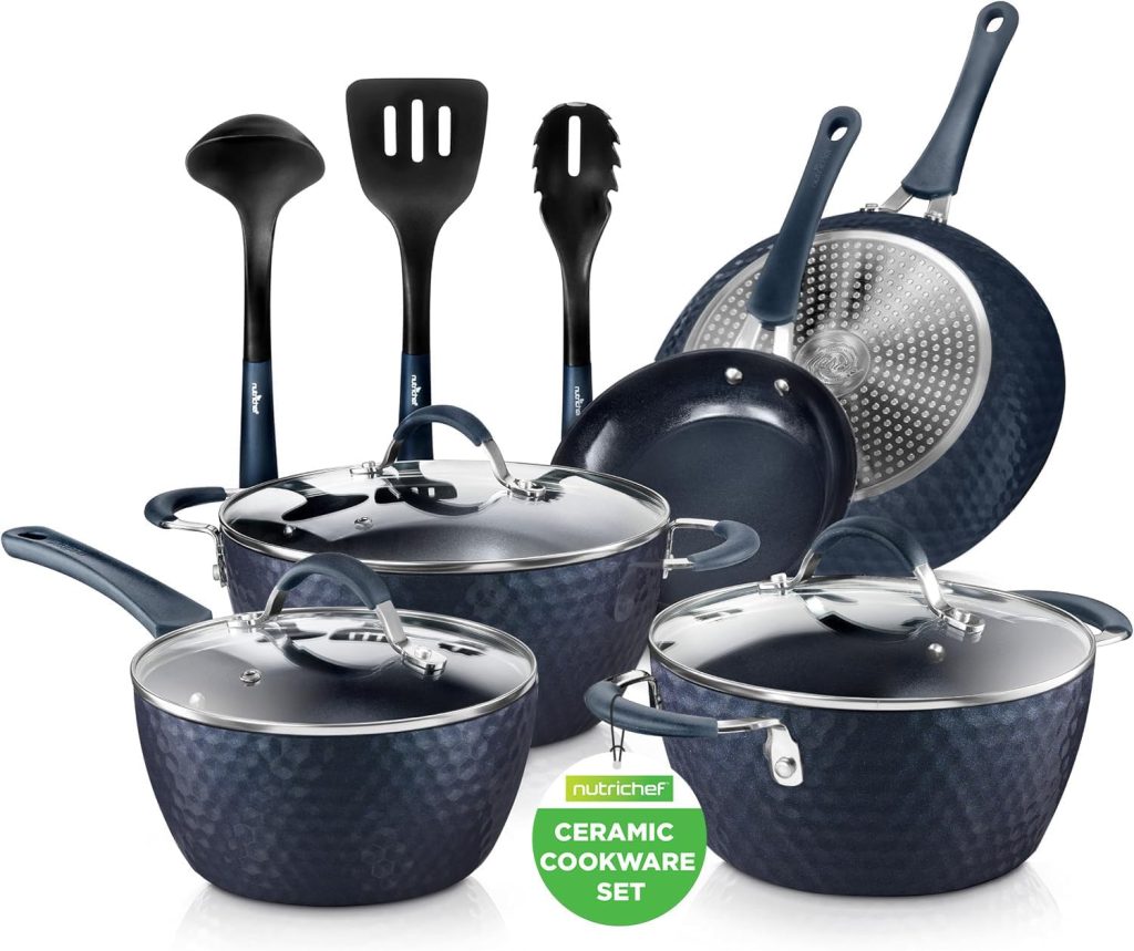 Nutrichef Nonstick Granite Cookware Set, 11-Piece