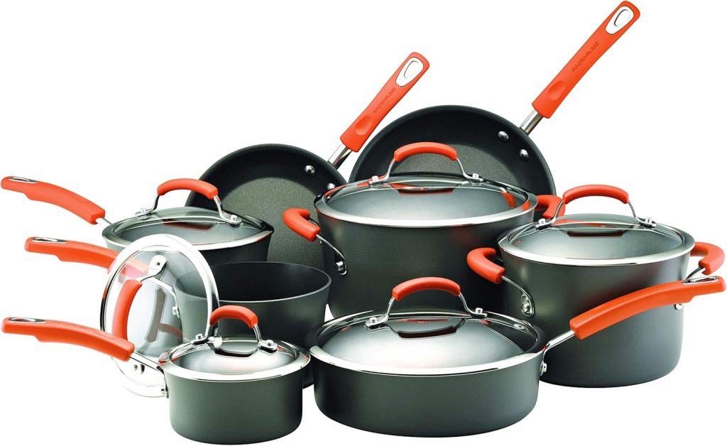 Rachael Ray Brights Hard-Anodized Nonstick 14-Piece Cookware Set