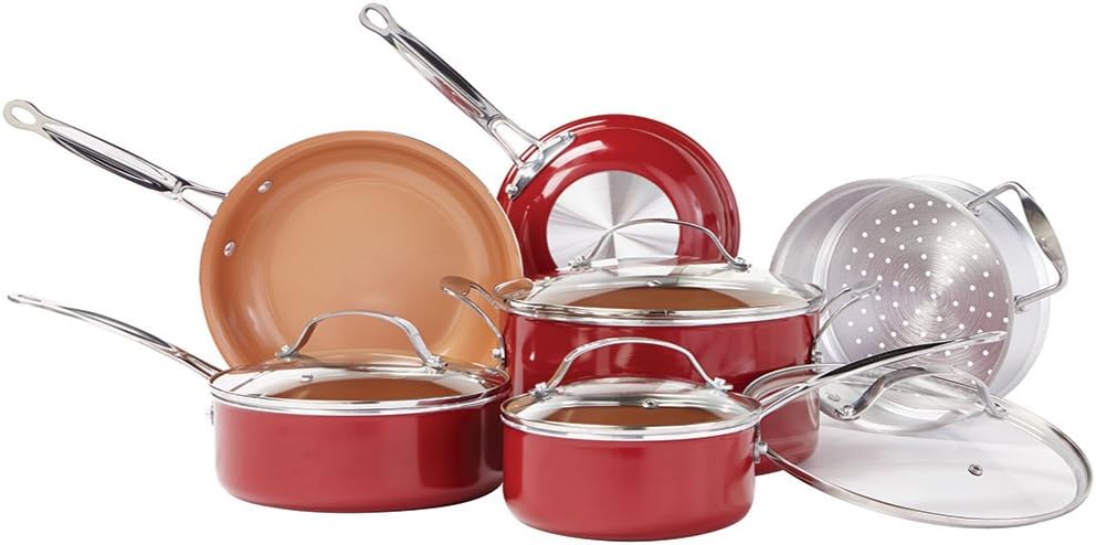 Red Copper 10-Piece Cookware Set