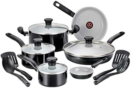 T-fal Initiatives Nonstick Ceramic Coating Cookware Set, 14 Piece