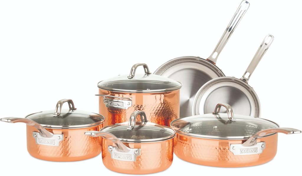 Viking Contemporary 3-Ply Copper Clad Stainless Steel 10-Piece Set