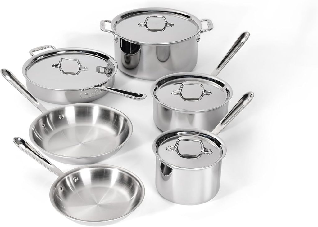 All-Clad D3 Tri-Ply Stainless Steel 10-Piece Cookware Set