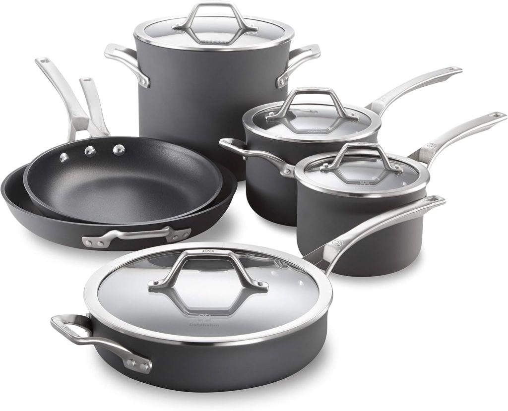 Calphalon Premier Space-Saving Stainless Steel 10-Piece Cookware Set
