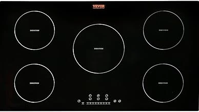 The image shows a sleek 36-inch electric cooktop, highlighting its modern design and functionality.