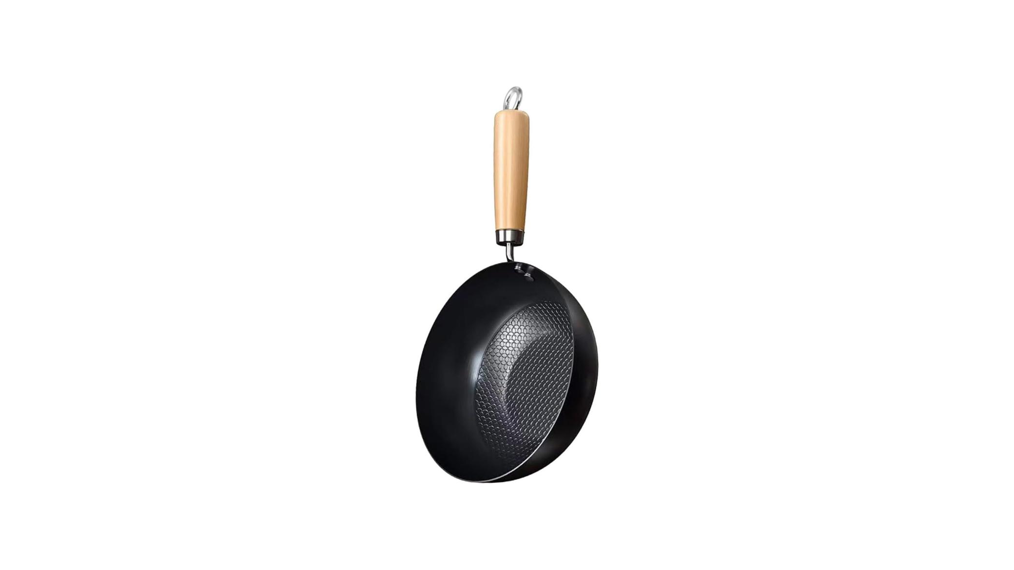 LIFKOME Wok Pans Nonstick Iron Frying Pan Comfortable