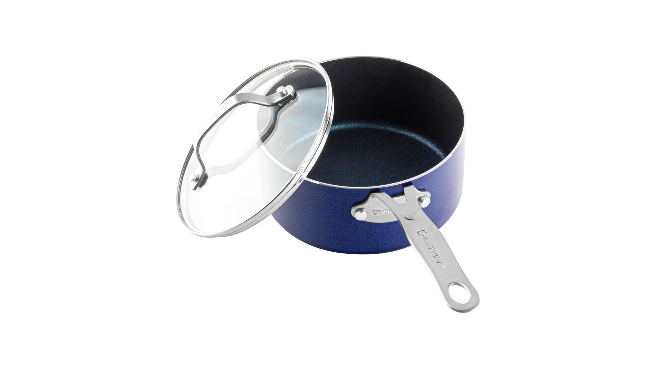 Granitestone Blue 2.5 Quart Small Sauce Pan Lid – Pros &