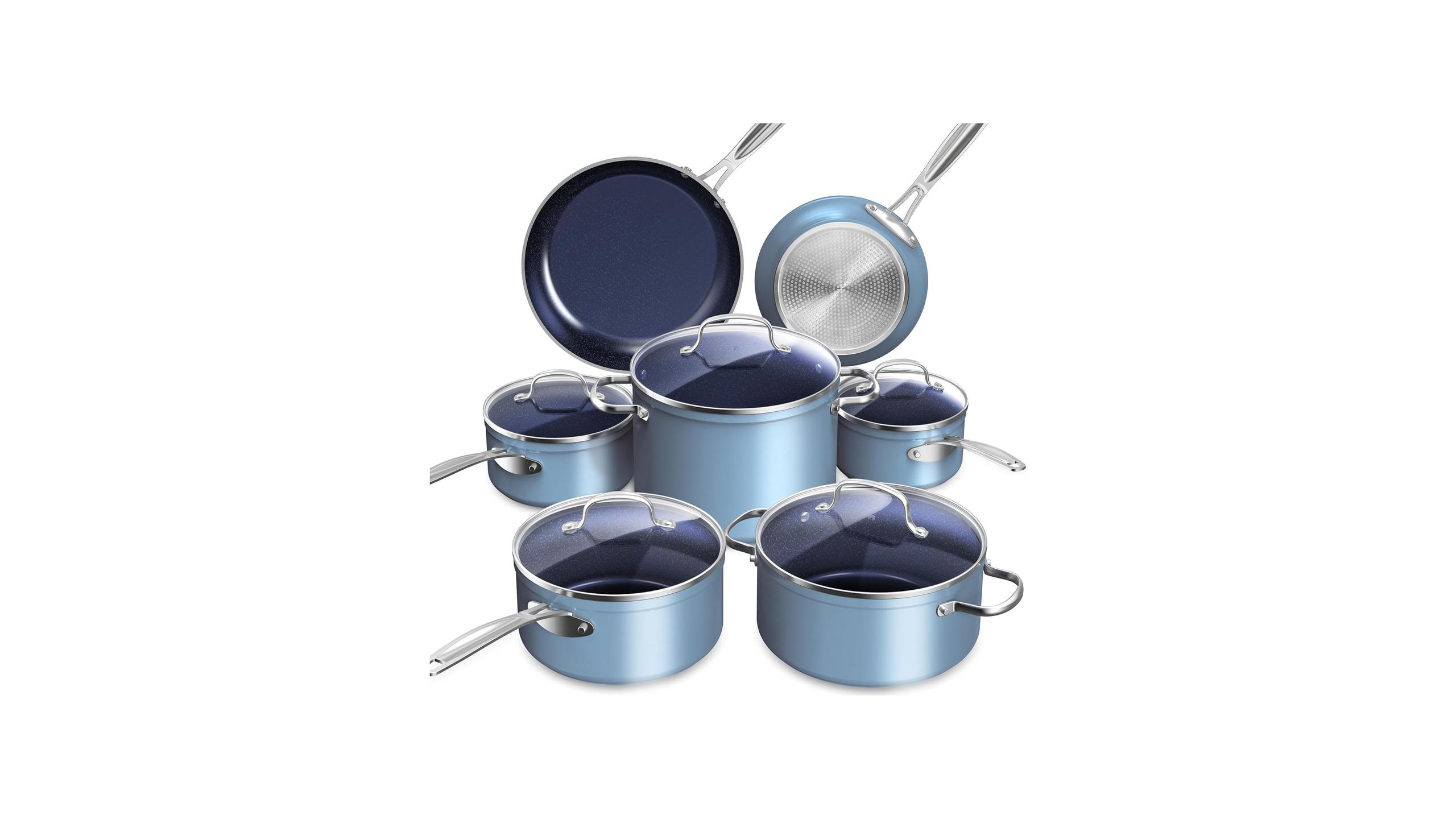 Nuwave Healthy Duralon Blue Ceramic Nonstick Cookware Set