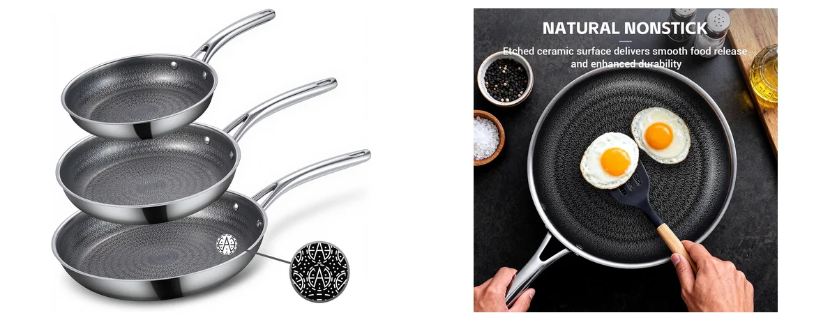 Ammeloo Hybrid Tri-Ply Stainless Steel Frying Pan images