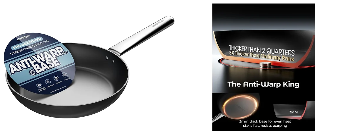 Armorbear Anti-Warp Carbon Steel Frying Pan images