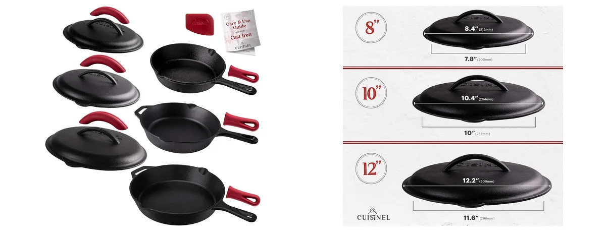 Cuisinel Cast Iron Skillets Set images