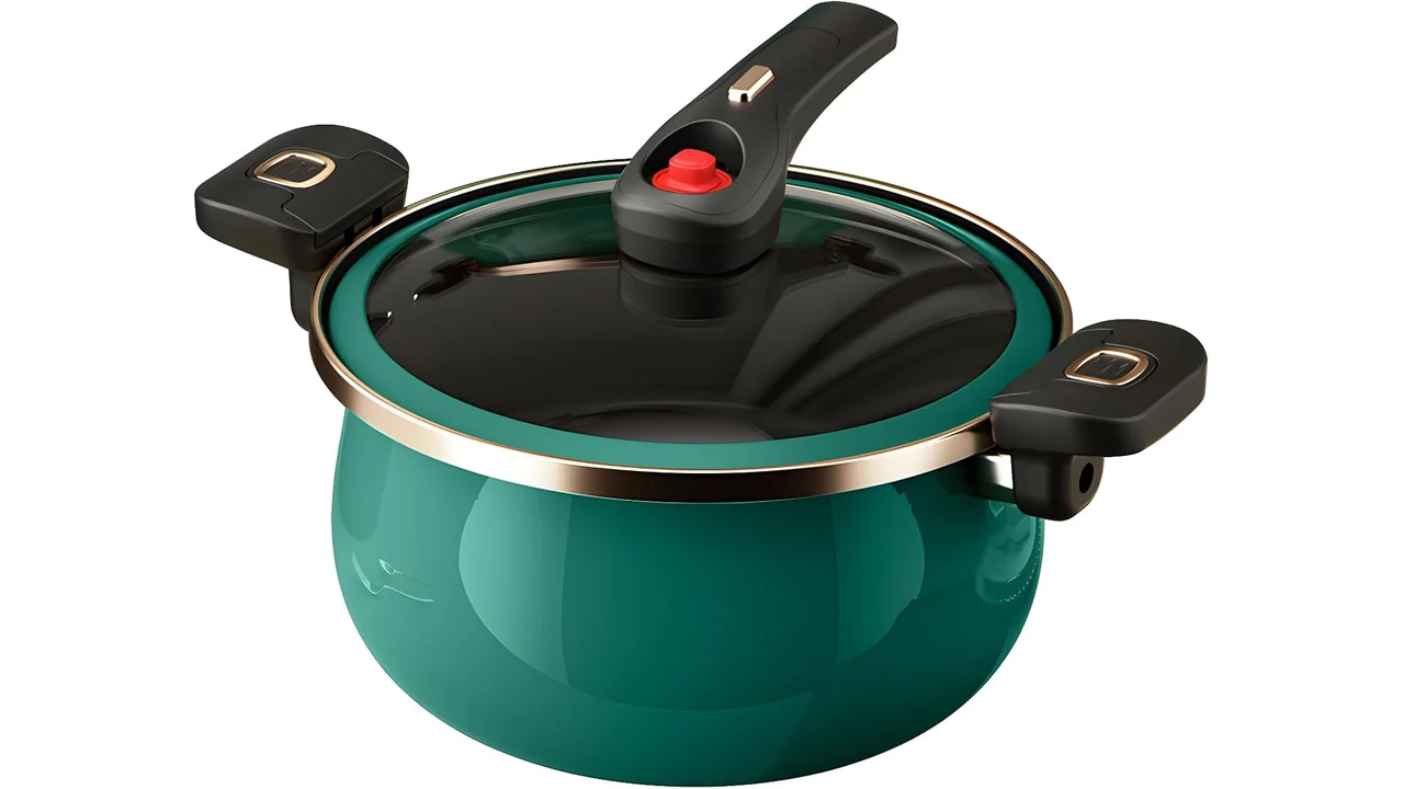 Nonstick Ceramic Coated Sauce Pan Lid Green Crock